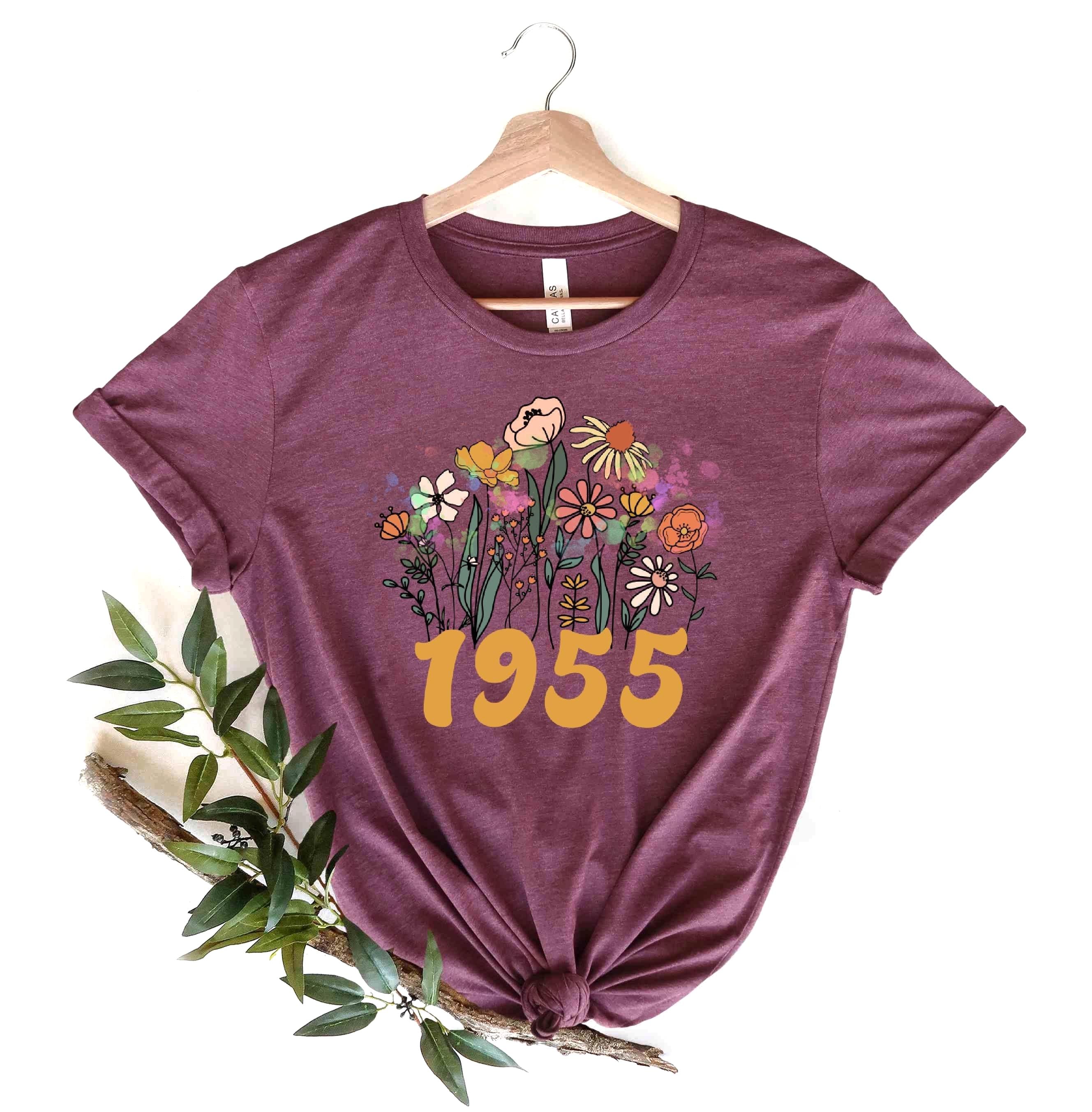 Chemise Wildflower 70e anniversaire : t-shirt style vintage 1955