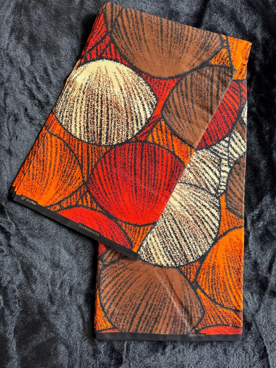 African Ankara Kitenge Cotton Fabric: Red/orange Circle Pattern - Sold ...