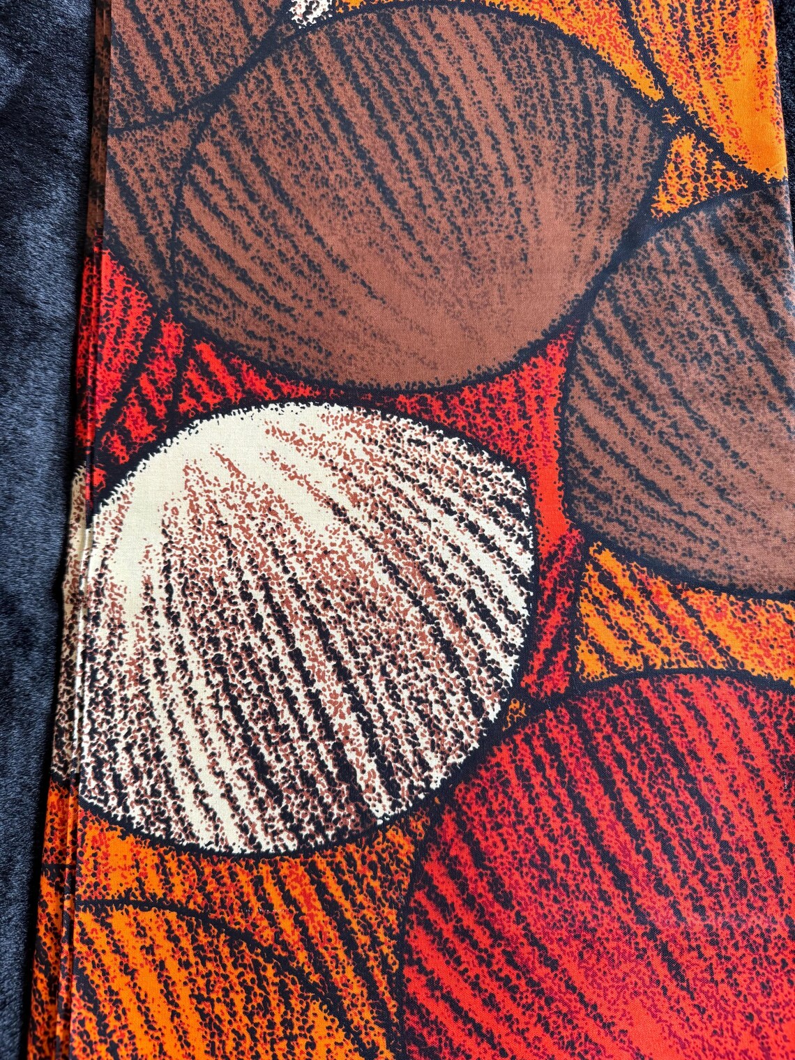 African Ankara Kitenge Cotton Fabric: Red/orange Circle Pattern - Sold ...
