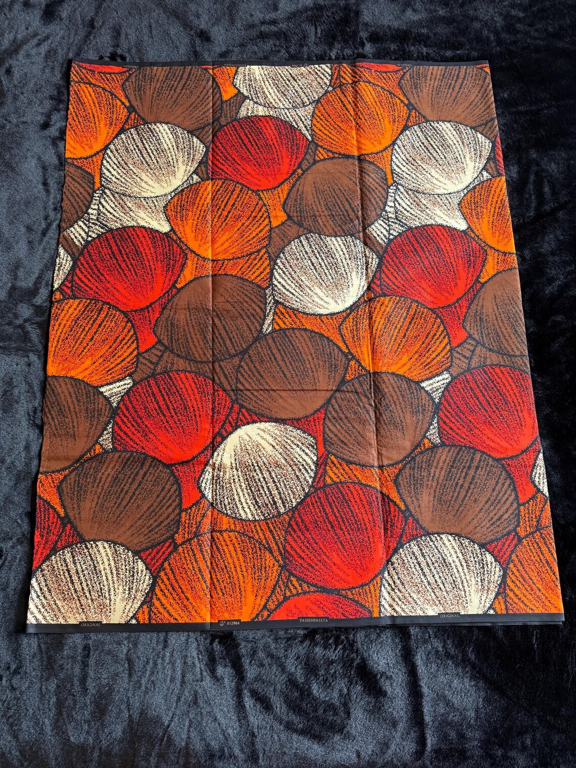 African Ankara Kitenge Cotton Fabric: Red/orange Circle Pattern - Sold ...