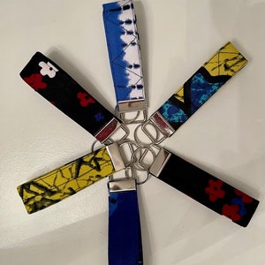 Ankara Waxed Cotton Key Fob Wristlet: Colorful Key Attachment