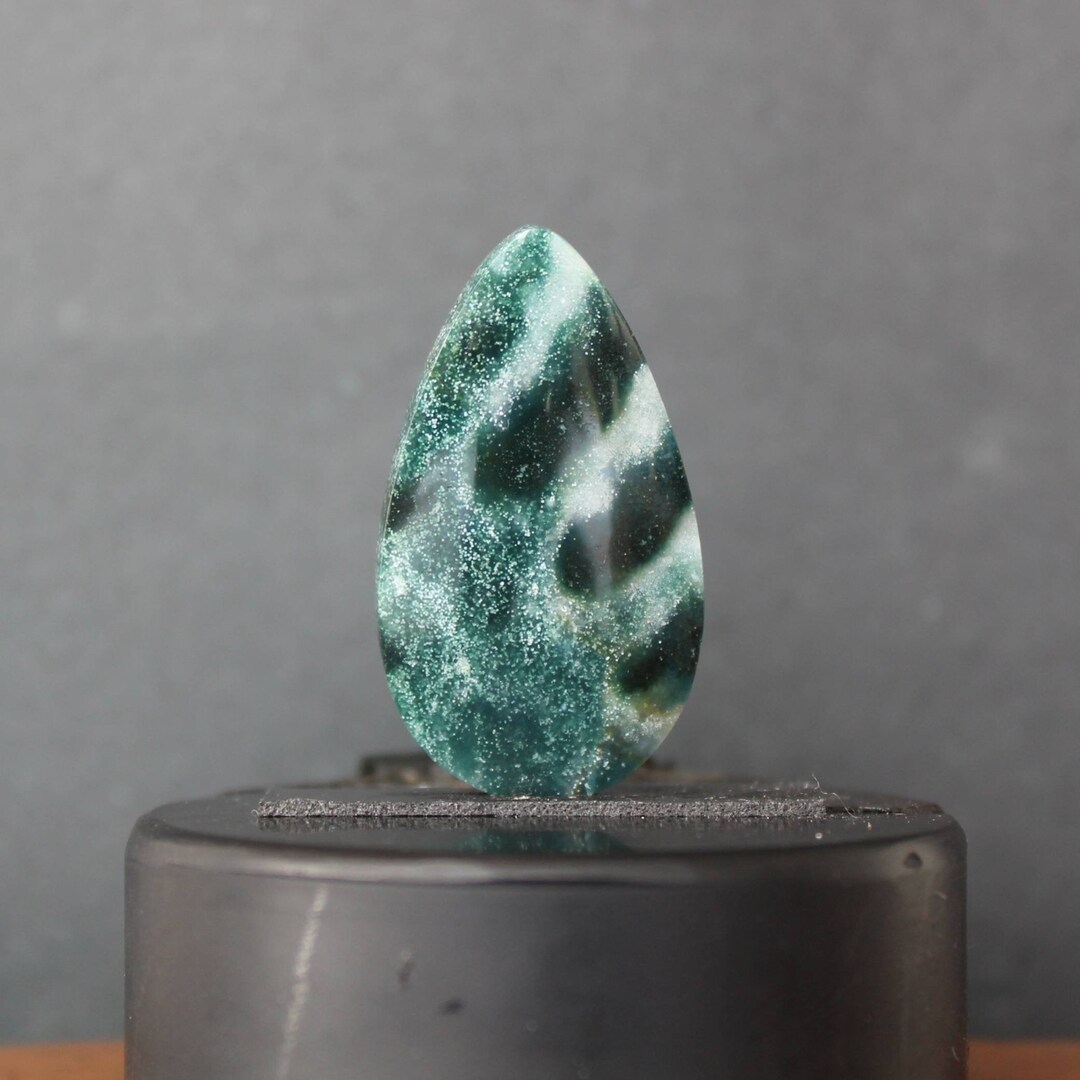 Green Opalized Wood Cabochon Etsy