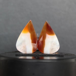 Natural agate druzy motif pair