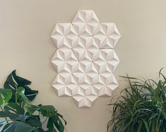 Geometric Origami Wall Art - 10 Hexagonal Units
