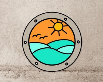 Cruise Ship Porthole | Waterproof Vinyl Sticker