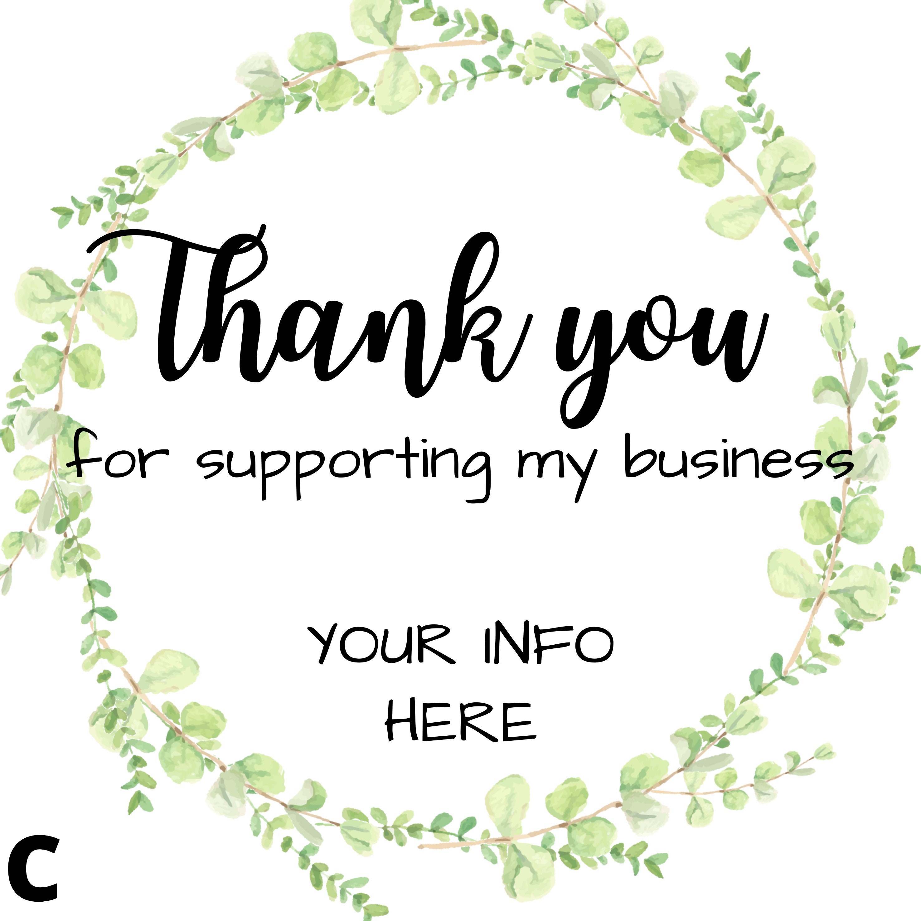 Thank You for Supporting My Business Circle Stickers - Etsy UK