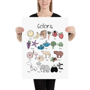 Colori Montessori, Learning Decor Preschool, Educational Print Preschool, Preschool Colors Print, Home School Colors, Home School Artwork