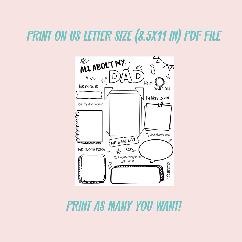 All About My Dad Printable, Fathers Day Questionnaire, Dad Gift From ...