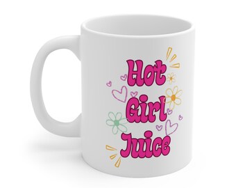 Hot Girl Juice Ceramic Mug Real Hot Girl Shit Coffee Cup Girlie Tea Cup Funny TikTok Gift Pop Culture