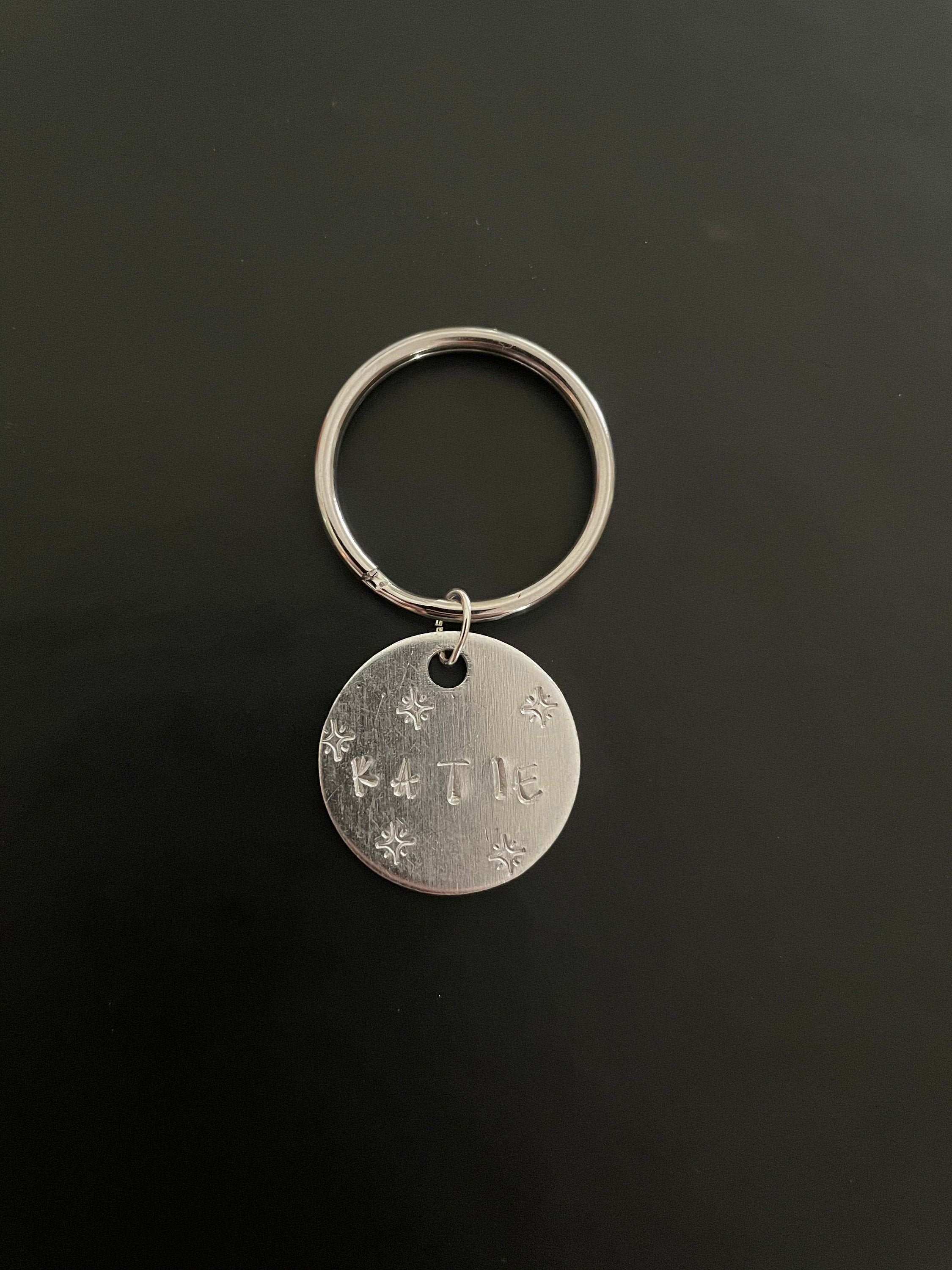 Personalized Round Name Keychain Etsy
