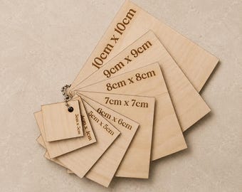 Precision Wooden Quilting Square Templates | Patchwork Sewing Tool | 3cm–10cm Fabric Cutting Guides