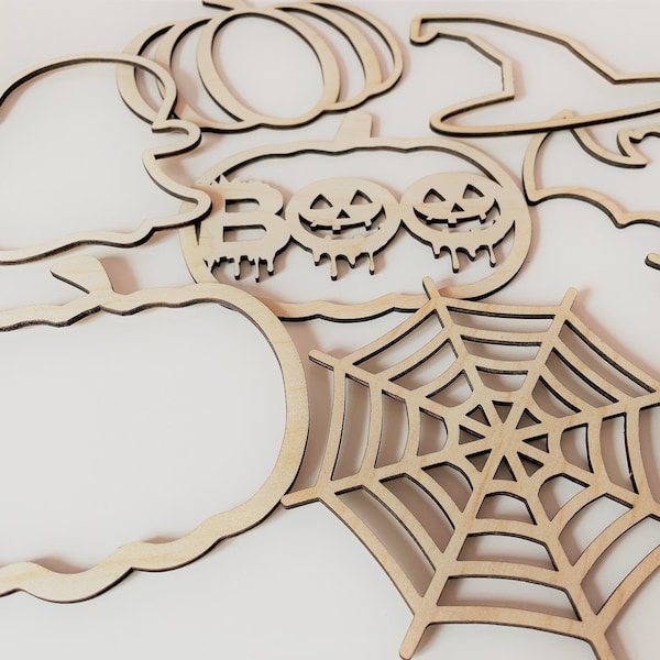 Halloween Macrame Outlines / Halloween Crafts / Halloween Decor / Craft Blanks /Pumpkin, Ghost, Spiderweb, Decor