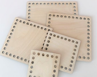 Crochet Square Wooden Bases: 3mm Laserply Craft Blanks