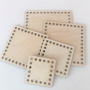 Crochet Square Wooden Bases: 3mm Laserply Craft Blanks