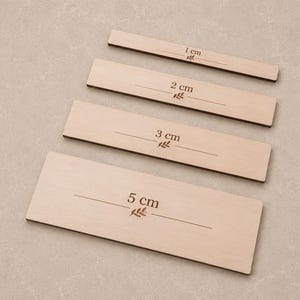 Macrame Knot Spacer Set | Wooden Knot Measuring Gauges | 1cm 2cm 3cm & 5cm | Macrame Measuring Tool | Fibre Art Maker Kit image 1