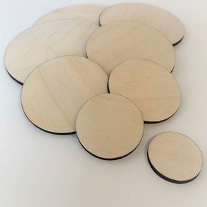 Plywood Circle Discs / Pack of 10 / Birch Plywood / Blank Crafts / Craft Embellishments / Arts and Craft Projects