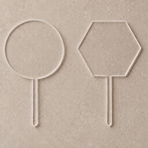Acrylic Cake Topper Blanks | Circle & Hexagon | Clear Cast Acrylic | DIY Cake Topper | Craft Blank image 1