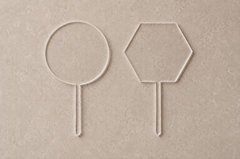 Acrylic Cake Topper Blanks | Circle & Hexagon | Clear Cast Acrylic | DIY Cake Topper | Craft Blank image 1
