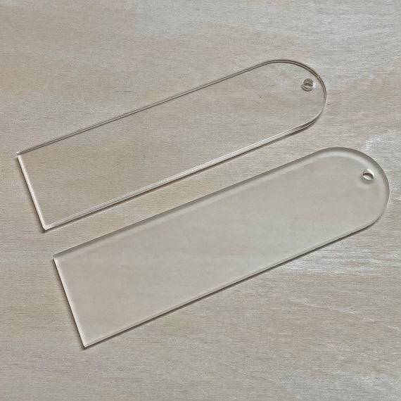 Arched Acrylic Bookmark Blank: Clear, Frosted, or White (3mm)