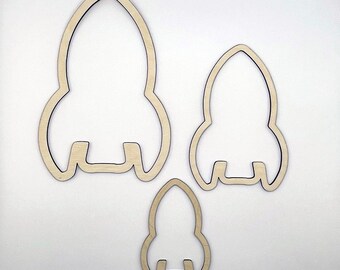 Birch Plywood Rocket Outline: Nursery Mobile Shapes, DIY Crafts