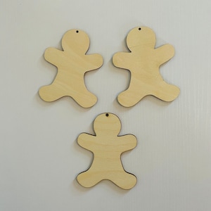 Wooden Blank Gingerbread Person / Pack of 10 / Blank Crafts / Craft Embellishments / Craft Projects/ Christmas Decorations