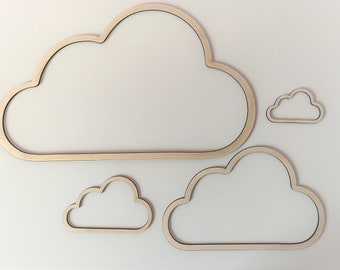 Birch Plywood Cloud Outline: DIY Nursery Mobile Shapes