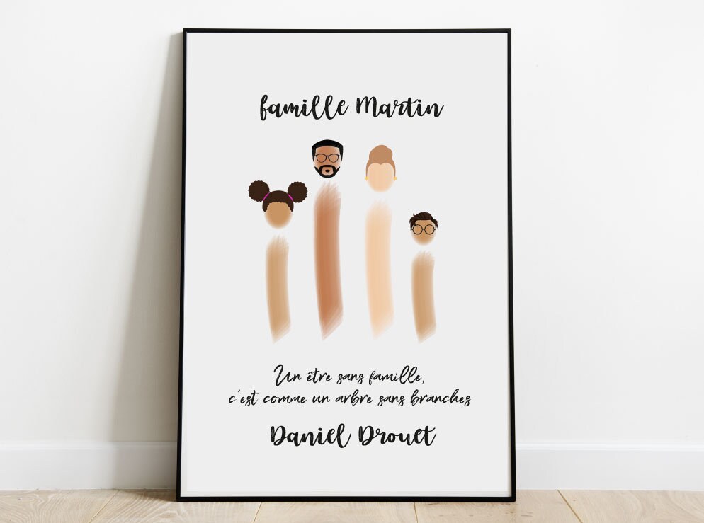 Affiche Personnalisable Famille 30 X 40 cm - Modèle Family Paint