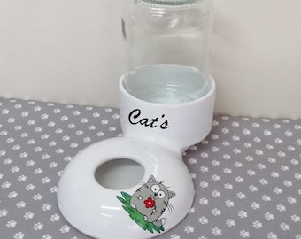 Custom Ceramic Cat Water Bowl: Non-Wetting, Long-Haired Cats