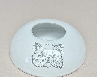 Handmade Ceramic Cat Water Bowl: Non-Wetting, Travel-Friendly