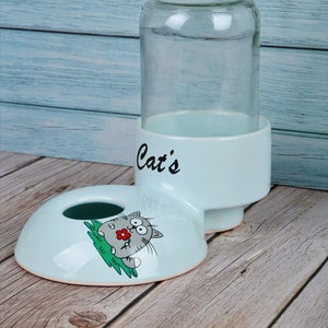 Custom design cat water bowl/cat bowl/water dispenser/water bowl for longhaired cats/non-wetting water bowl/drinking feeder/blue pet bowl