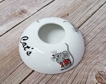 Handmade Ceramic Cat Water Bowl: Non-wetting Travel Pet Bowl