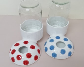 Handgemaakte keramische kattenbak: dispenser voor langharige huisdieren