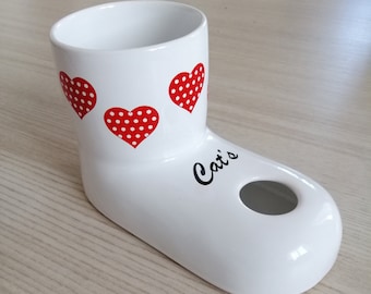 Handmade Ceramic Cat Water Bowl: Non-Wetting, Long Hair Friendly