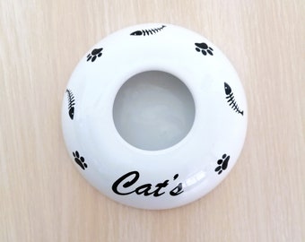 Handmade Ceramic Cat Water Bowl: Non-Wetting, Travel-Friendly