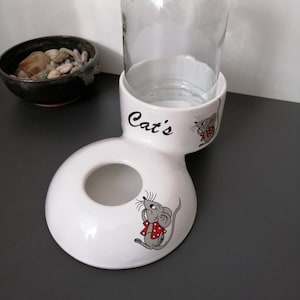 Custom design ceramic cat water bowl/cat bowl/water dispenser/water bowl for longhaired cats/non-wetting water bowl/drinking feeder/pet bowl