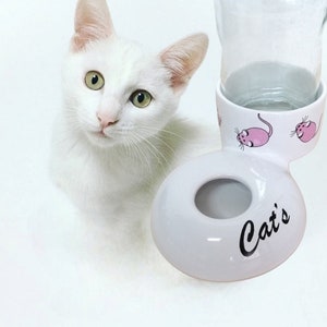 Custom design ceramic cat water bowl/water dispenser/water bowl for longhaired cats/non-wetting water bowl/drinking feeder/pet bowl