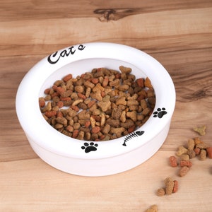 Bol de nourriture en céramique pour animaux de compagnie / bol de nourriture sèche pour chat / mangeoire / chat / chien / plat / bol pour animaux de compagnie en poterie / pattes de chat
