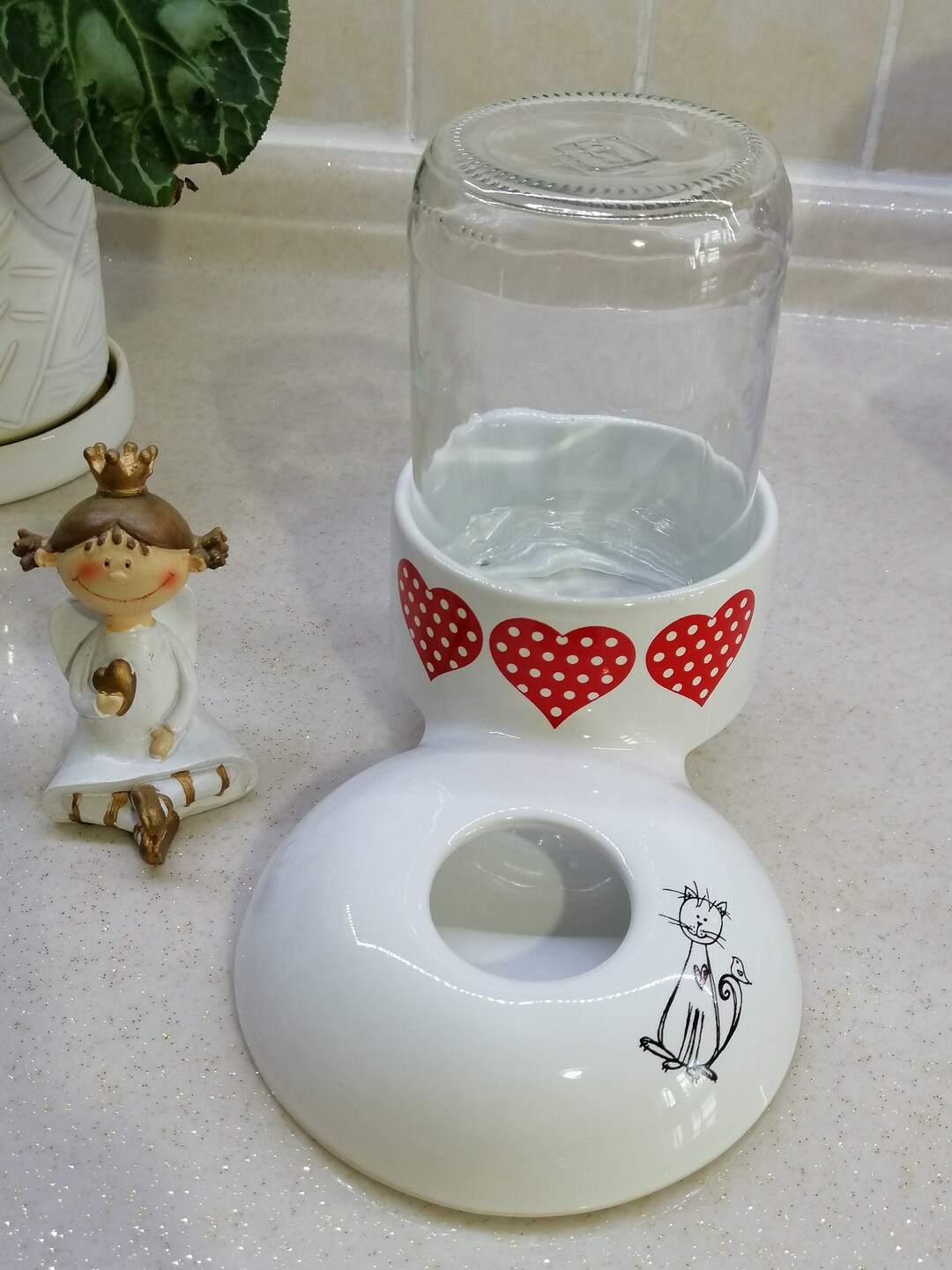 Custom Design Ceramic Cat Water Bowl/cat Bowl/water Dispenser/water Bowl for Longhaired Cats/non