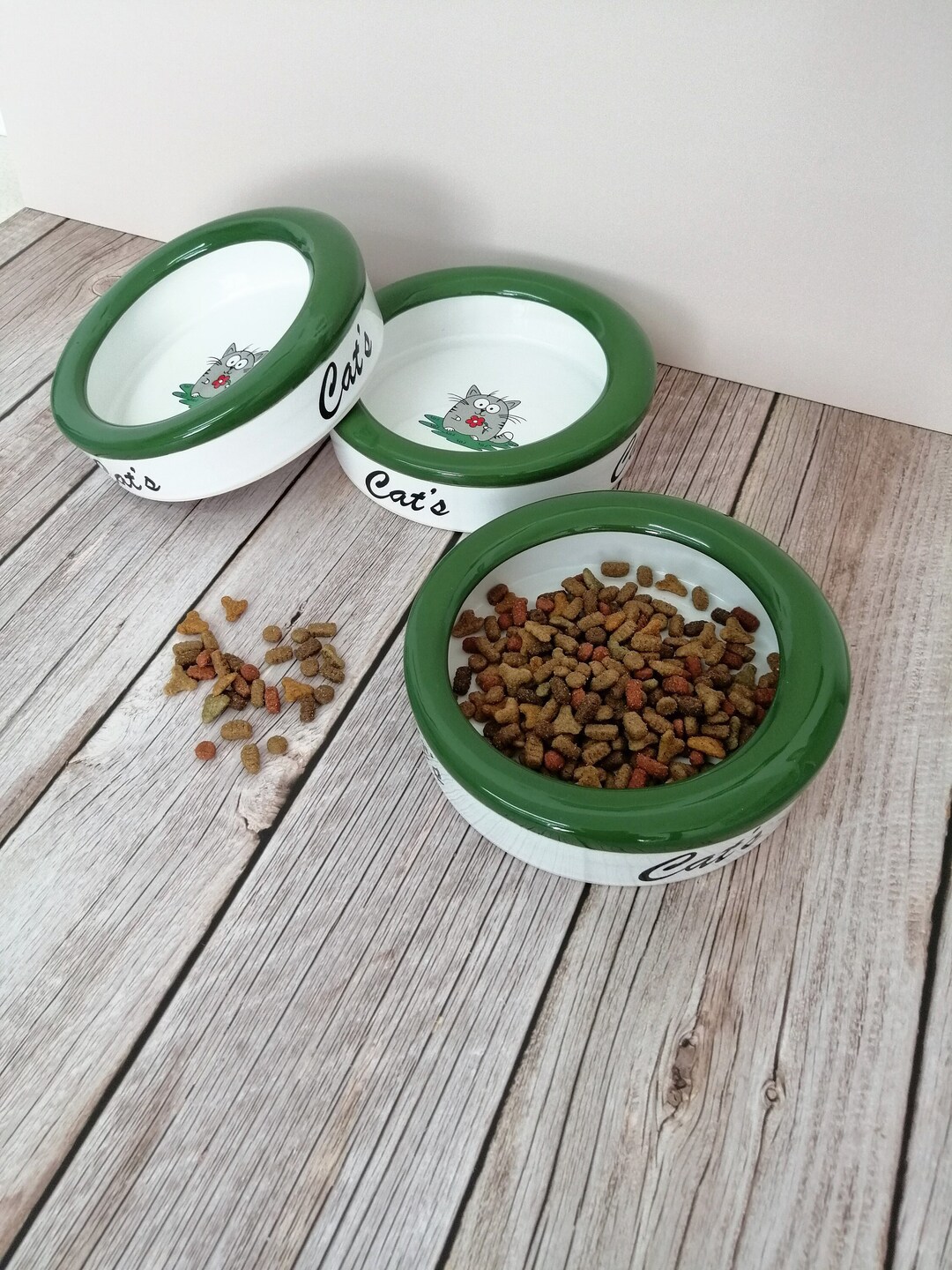Cute Cat Ceramic Food Bowl/cat Dry Food Bowl/feeder/cat/dog/dish/pottery Pet Bowl/hand Made Etsy