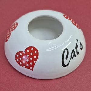 Ceramic cat water bowl/Cat bowls/Kitten water bowl/Water bowl for cat cage/Travel water bowl/Pet bowls cat/Cat feeder/Non wetting water bowl