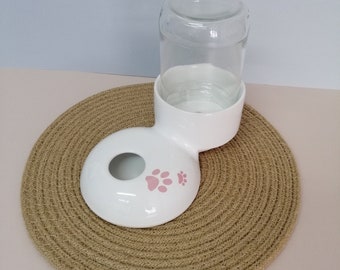 Handmade Ceramic Cat Water Bowl: Non-Wet Feeder for Long-Haired Cats