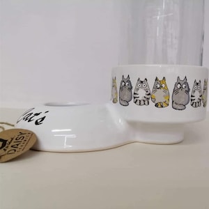 Keramische waterbak voor katten: niet-bevochtigende, door zwaartekracht gevoede, langharige katten afbeelding 4