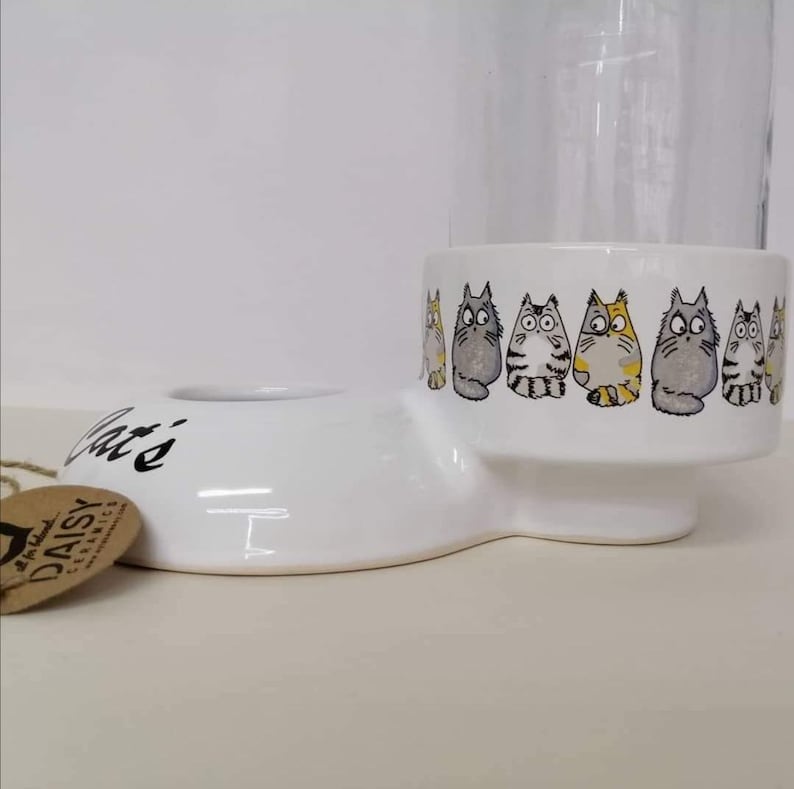 Keramische waterbak voor katten: niet-bevochtigende, door zwaartekracht gevoede, langharige katten afbeelding 4