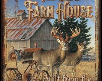 Vintage Farmhouse Metal Sign: Retro Garage Decor (12.5"x16")