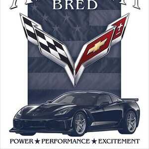 Vintage Chevy Corvette Tin Sign: Garage Decor (12.5&quot;x16&quot;)