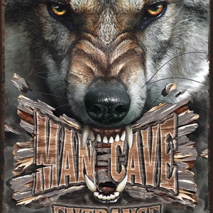 Man Cave Entrance | Vintage Sign | Tin Sign | Garage Sign | Vintage Tin Sign | Outdoor Sign | Man Cave Sign