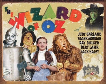 Wizard Of Oz Vintage Tin Sign: Garage, Bar, Man Cave Decor (16"x12.5")