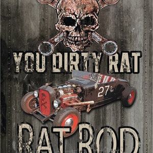 You Dirty Rat | Vintage Sign | Tin Sign | Garage Sign | Vintage Tin Sign | Outdoor Sign | Man Cave Sign