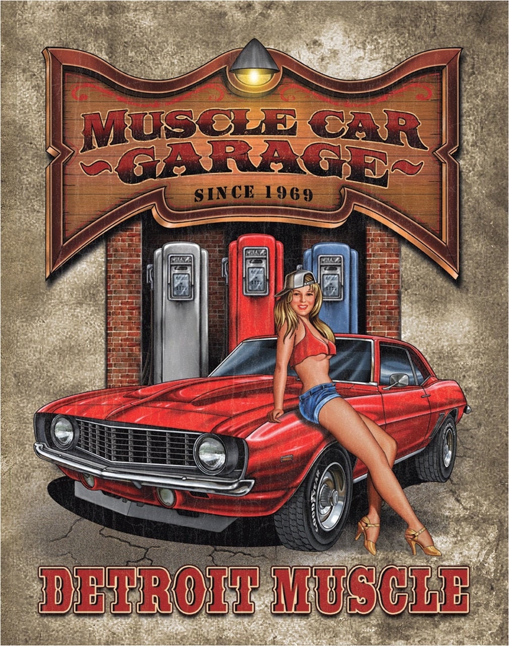 Muscle Car Garage Vintage Sign Tin Sign Garage Sign Vintage Tin