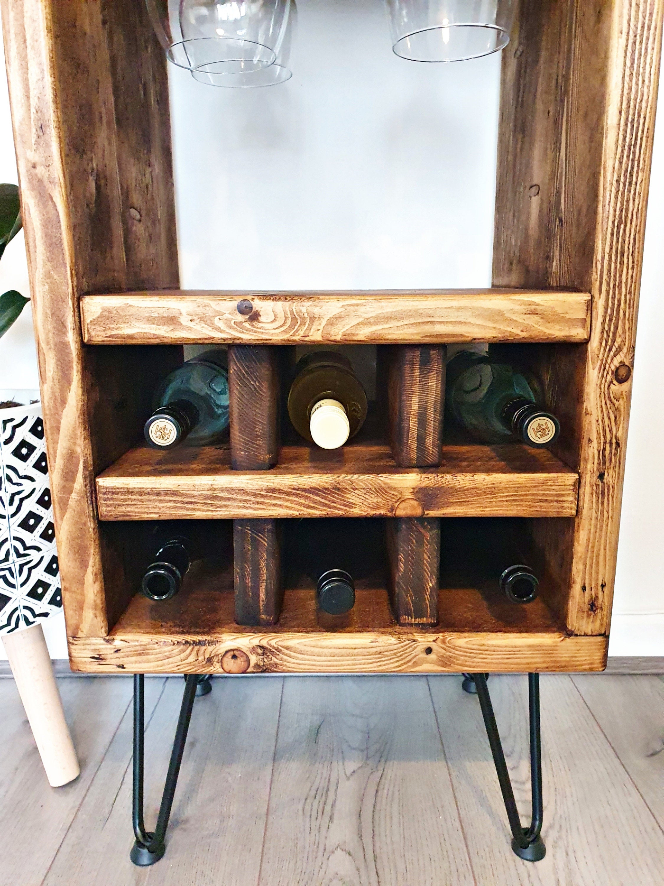 Wine rack free standing handmade from reclaimed scaffold Etsy